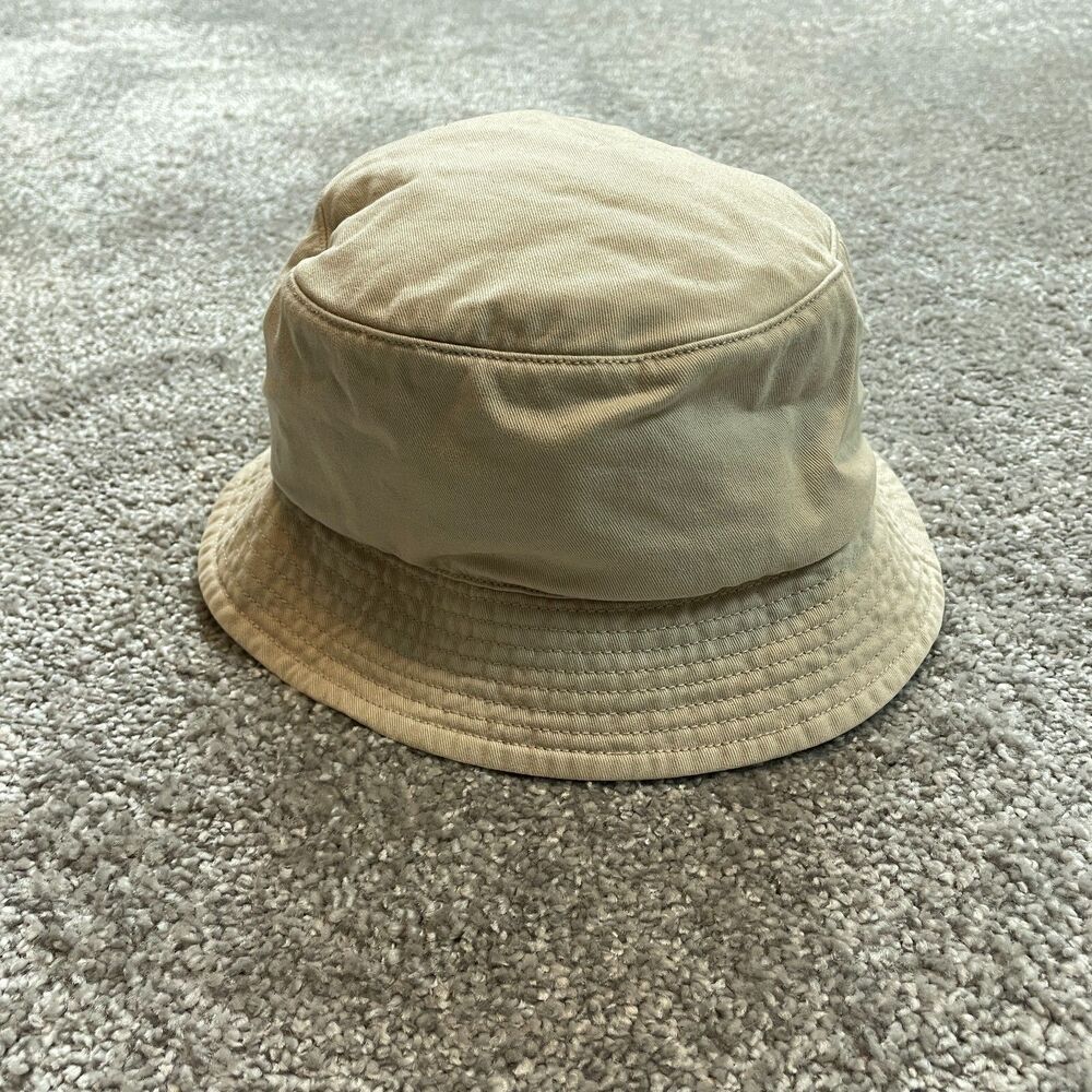 Unbranded Bucket Hat Kids One Size Beige Cotton Sun Cap Solid Basic Outdoor